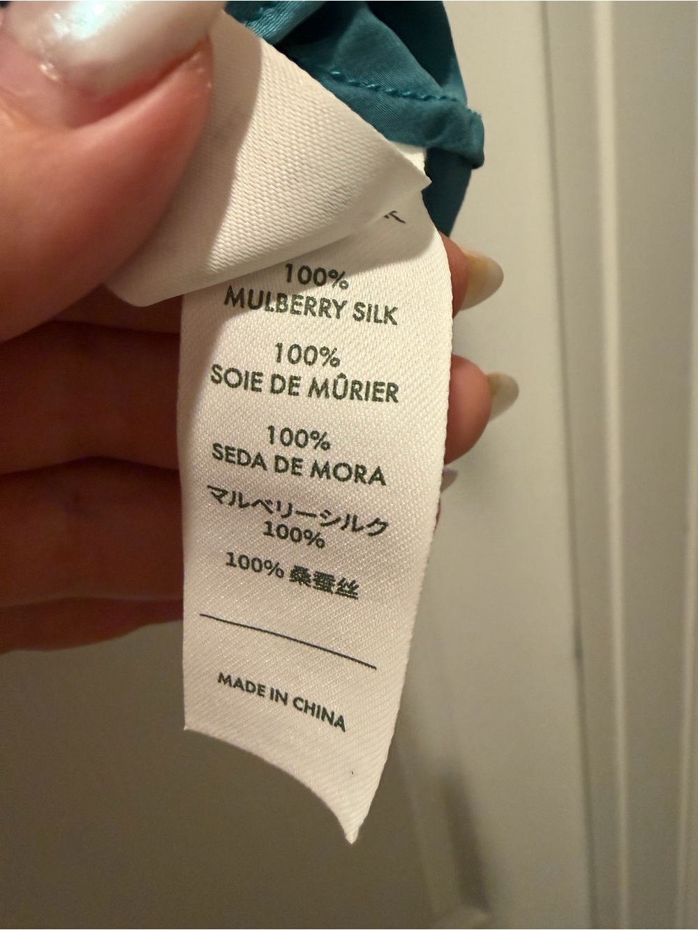 LILYSILK 100% Mulberry Silk Teal Cowl Neck Short Sleeve Blouse US 8 - Picture 6 of 6